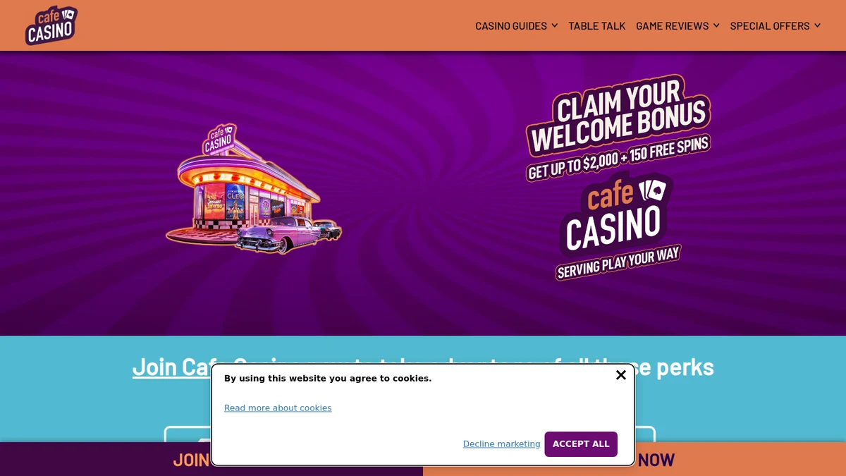 Cafe Casino casino lobby screenshot
