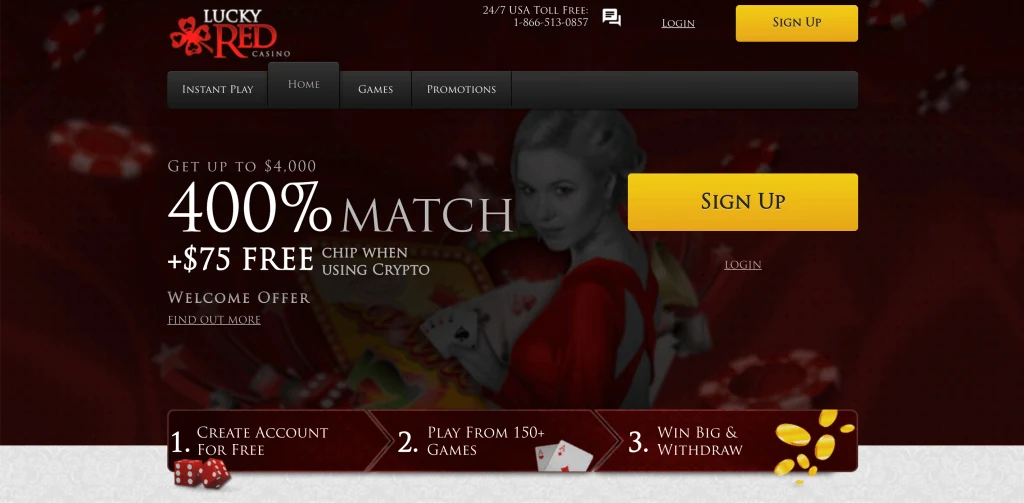 Lucky Red Casino casino lobby screenshot