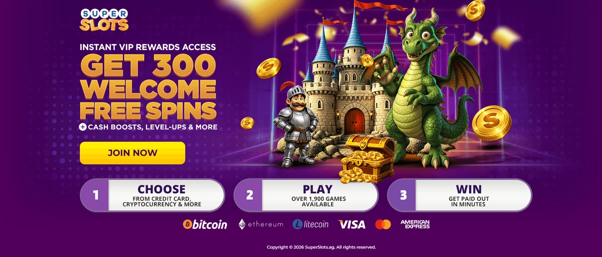 Super Slots casino lobby screenshot